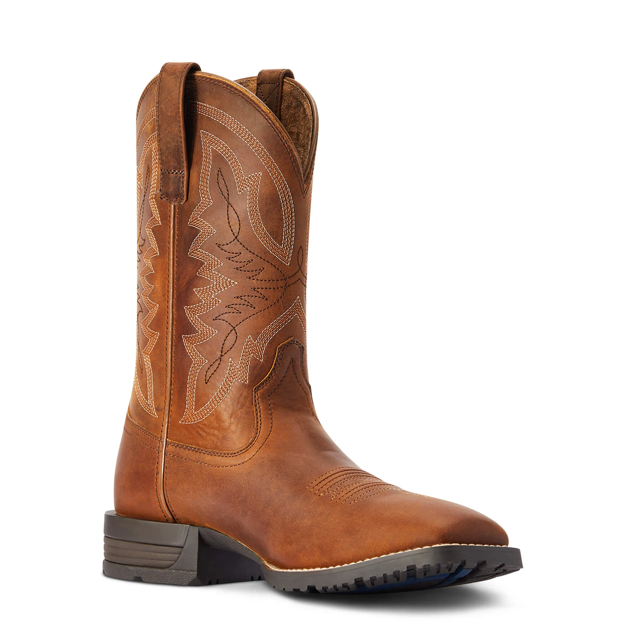 Ariat Men's Thatch Brown Hybrid Ranchwork Western Boot - Google SEO optimized: Ariat Men's Brown Hybrid Ranchwork Western Boot.