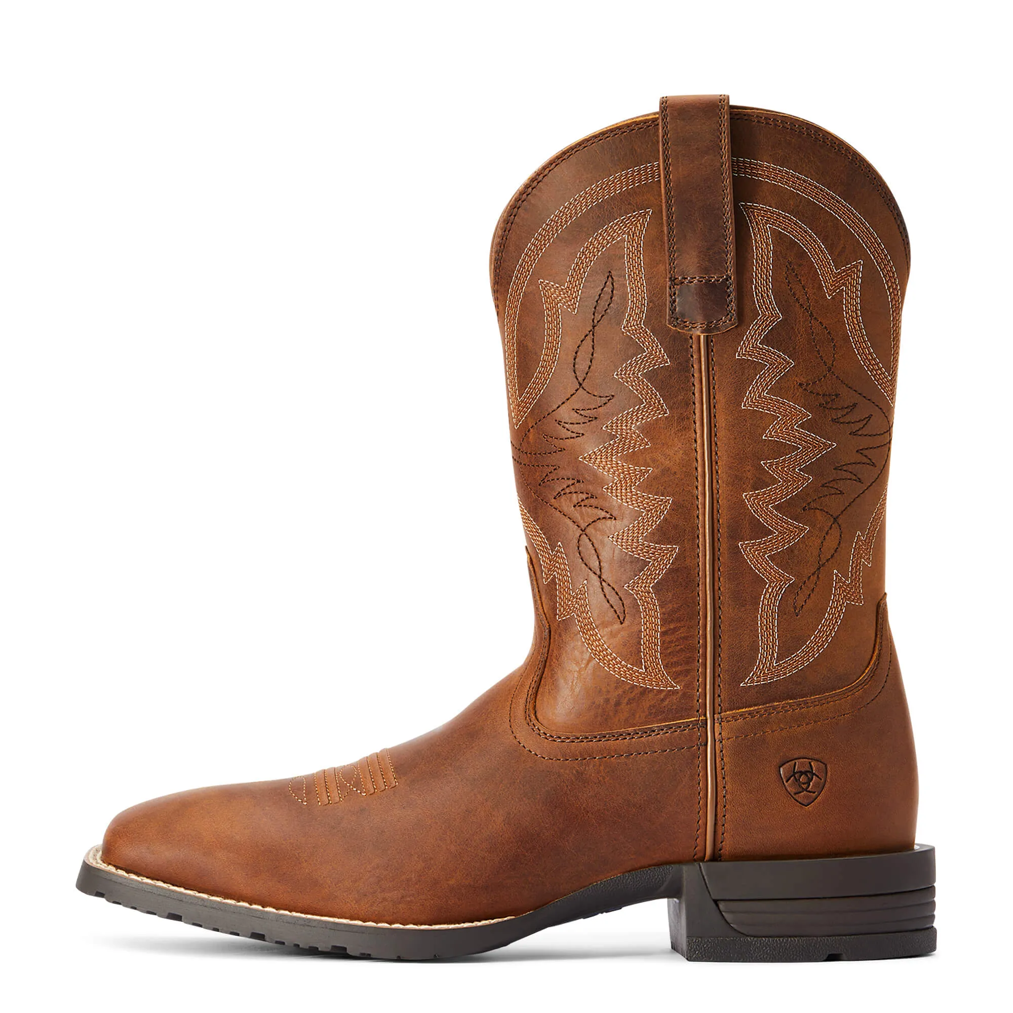 Ariat Men's Thatch Brown Hybrid Ranchwork Western Boot - Google SEO optimized: Ariat Men's Brown Hybrid Ranchwork Western Boot.