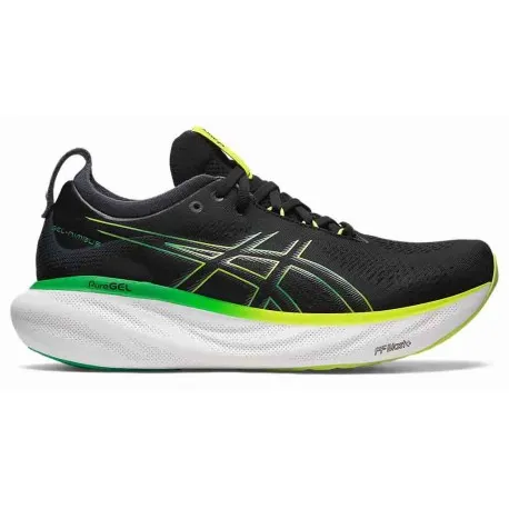 ASICS GEL NIMBUS 25 BLACK/LIME ZEST FOR MEN'S