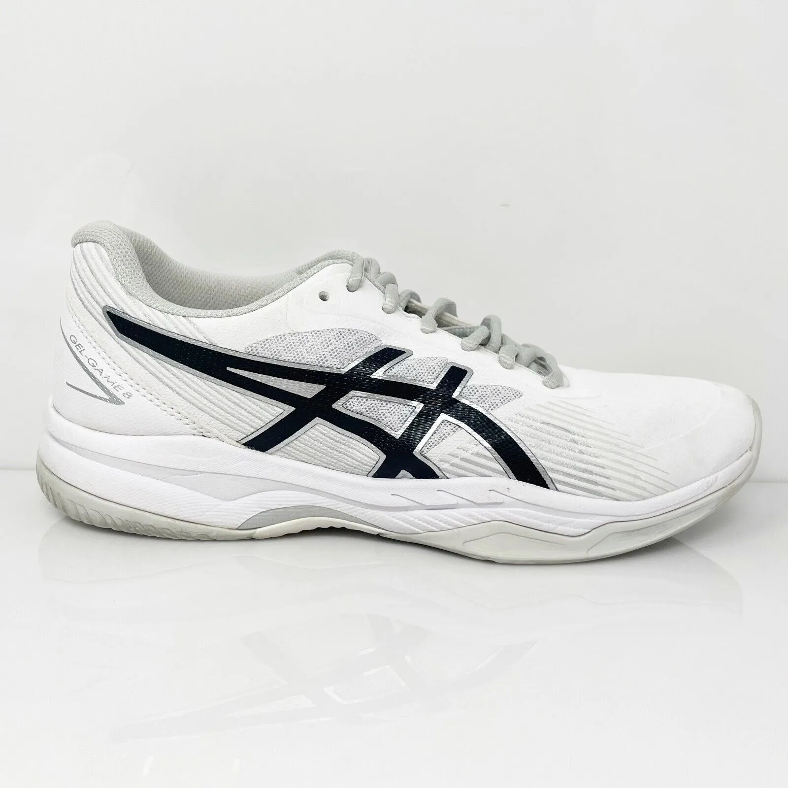 Asics Womens Gel Game 8 1042A152 White Running Shoes Sneakers Size 8.5