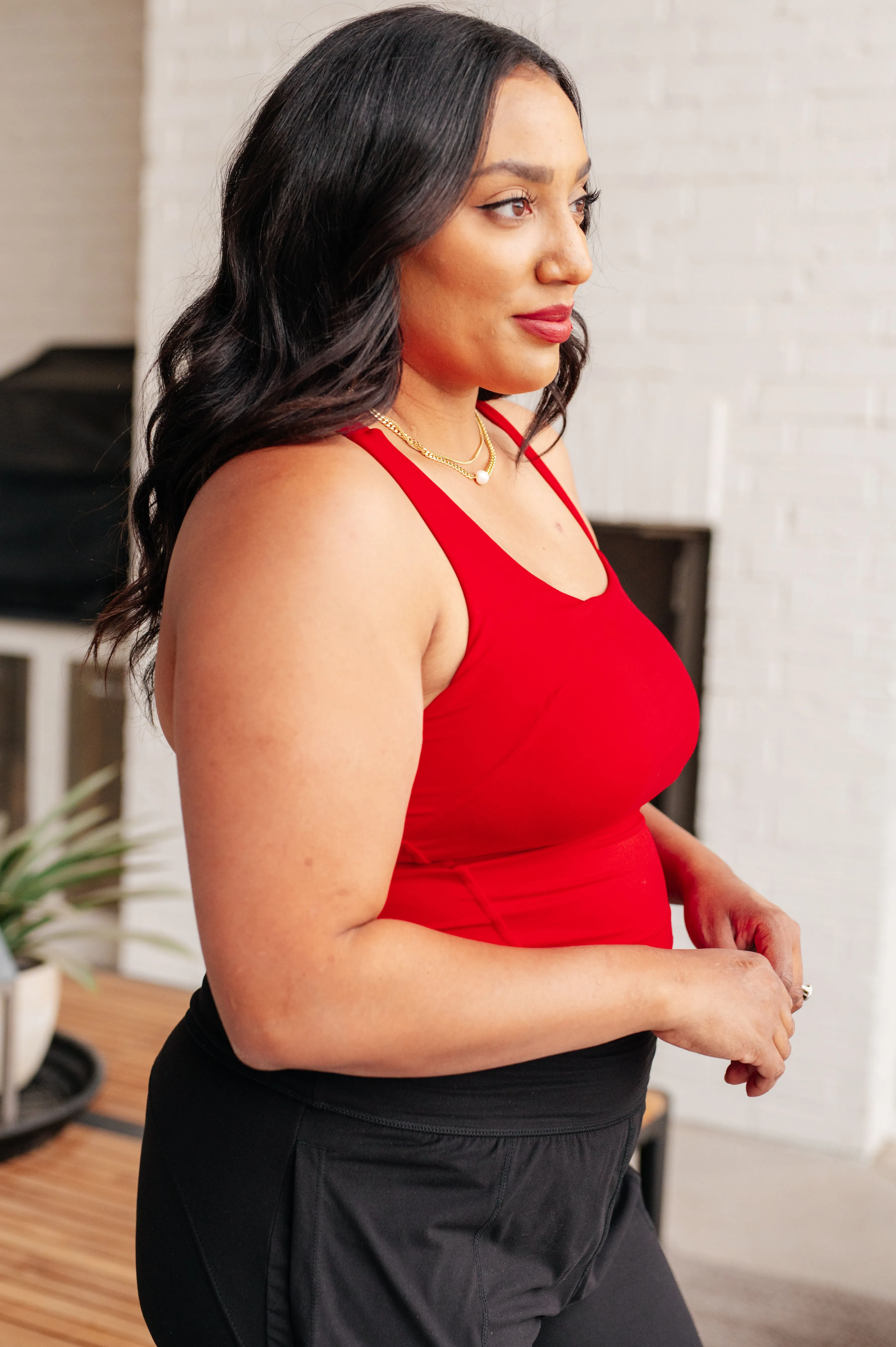 Asymmetrical Tank Top in True Red - Shop Now