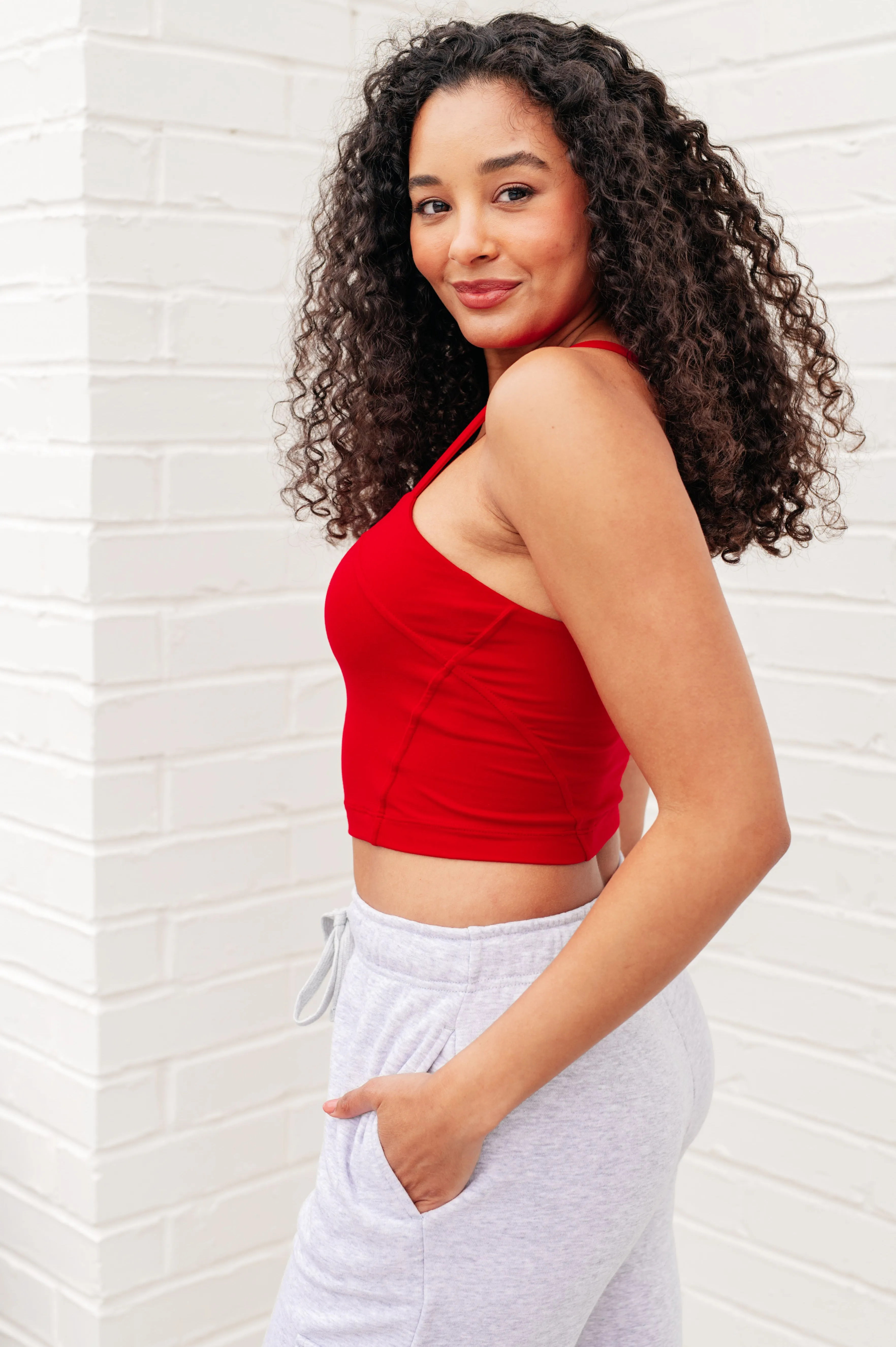 Asymmetrical Tank Top in True Red - Shop Now