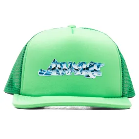 Lime Awake Chrome Trucker Hat