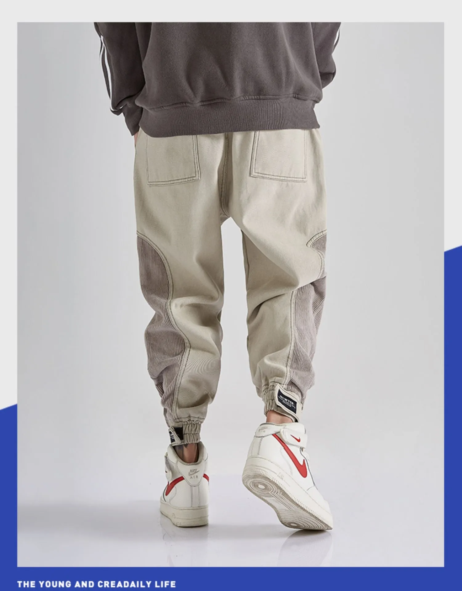 AYW-TER Dual Patchwork Cuffed Joggers