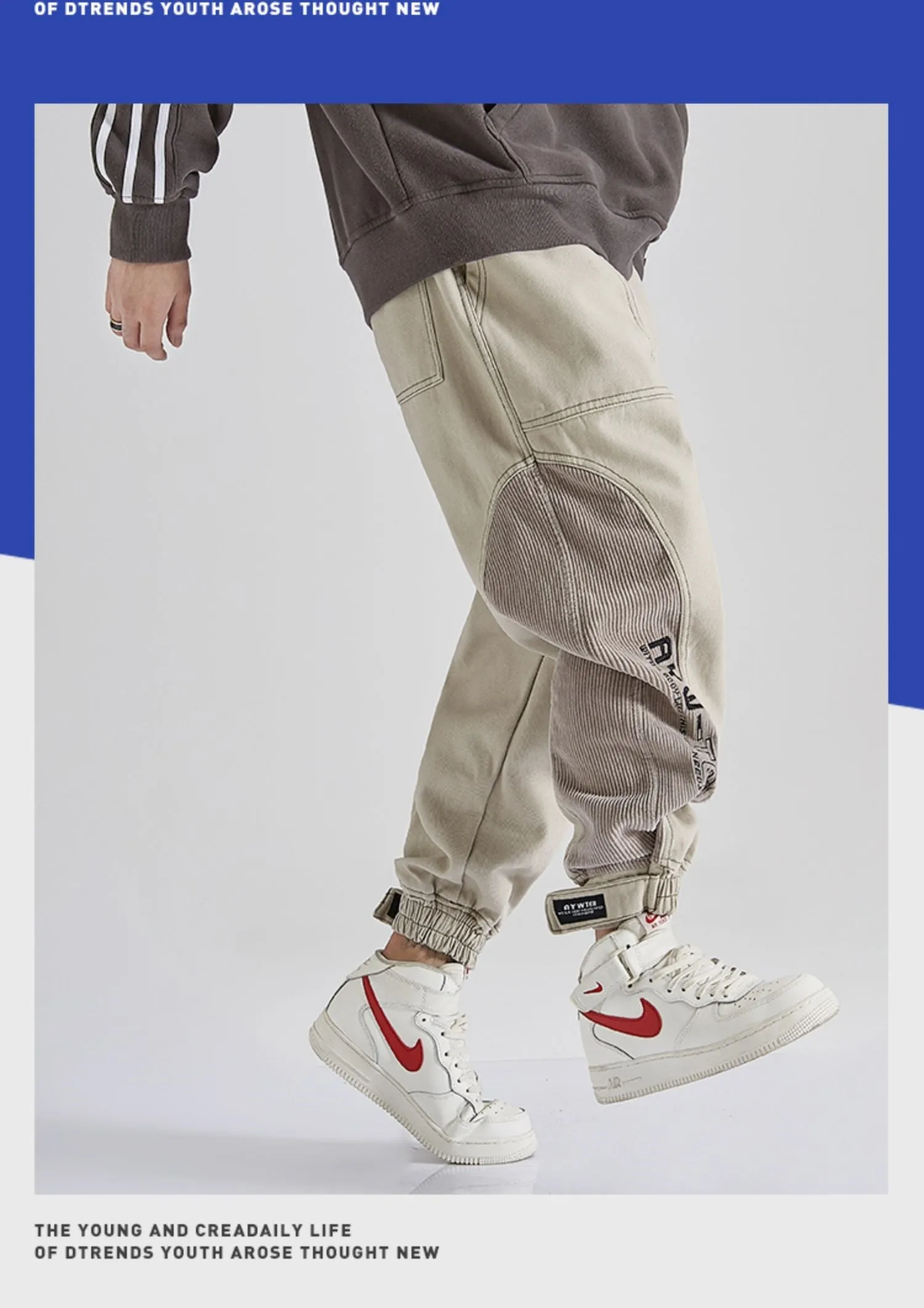 AYW-TER Dual Patchwork Cuffed Joggers