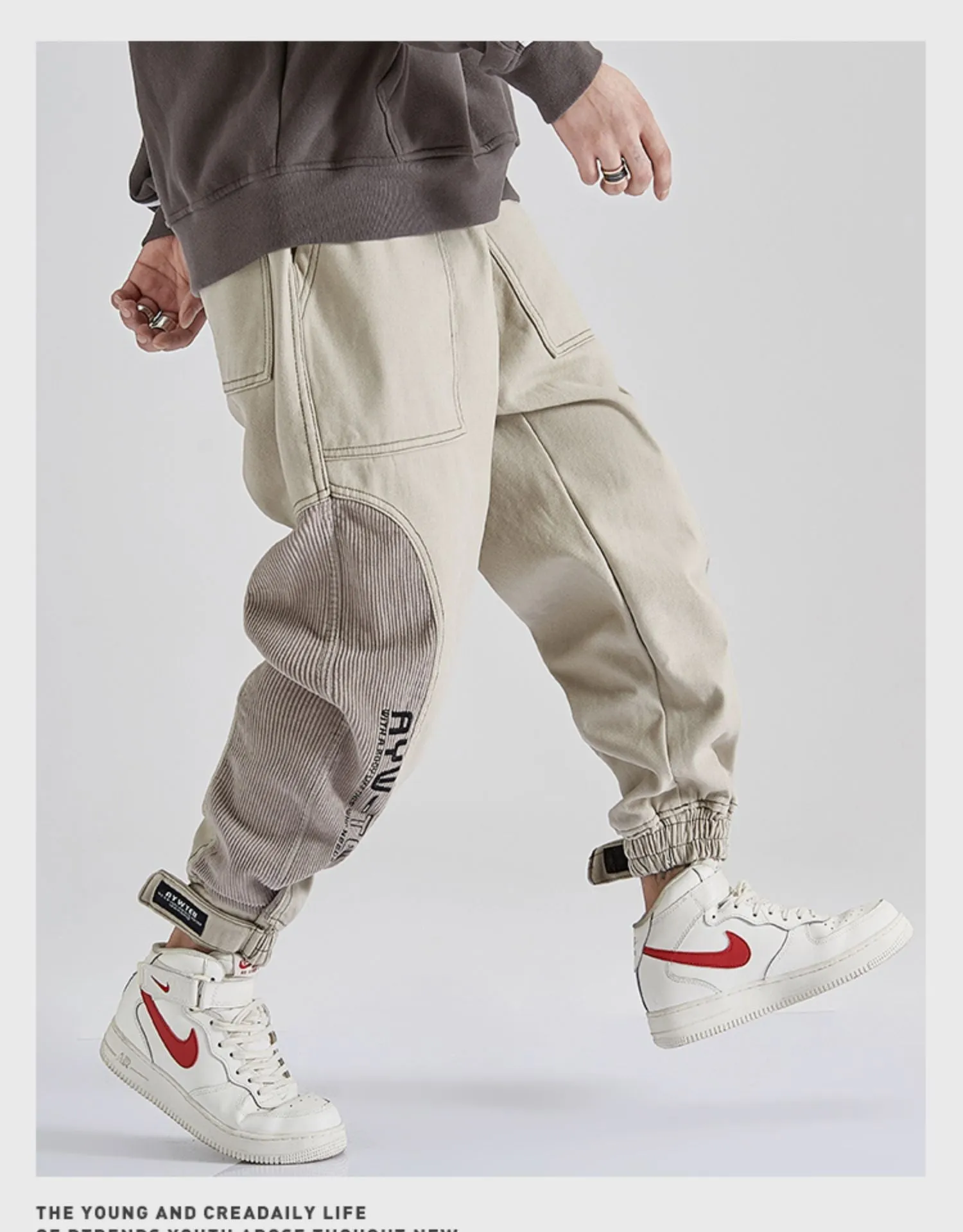 AYW-TER Dual Patchwork Cuffed Joggers