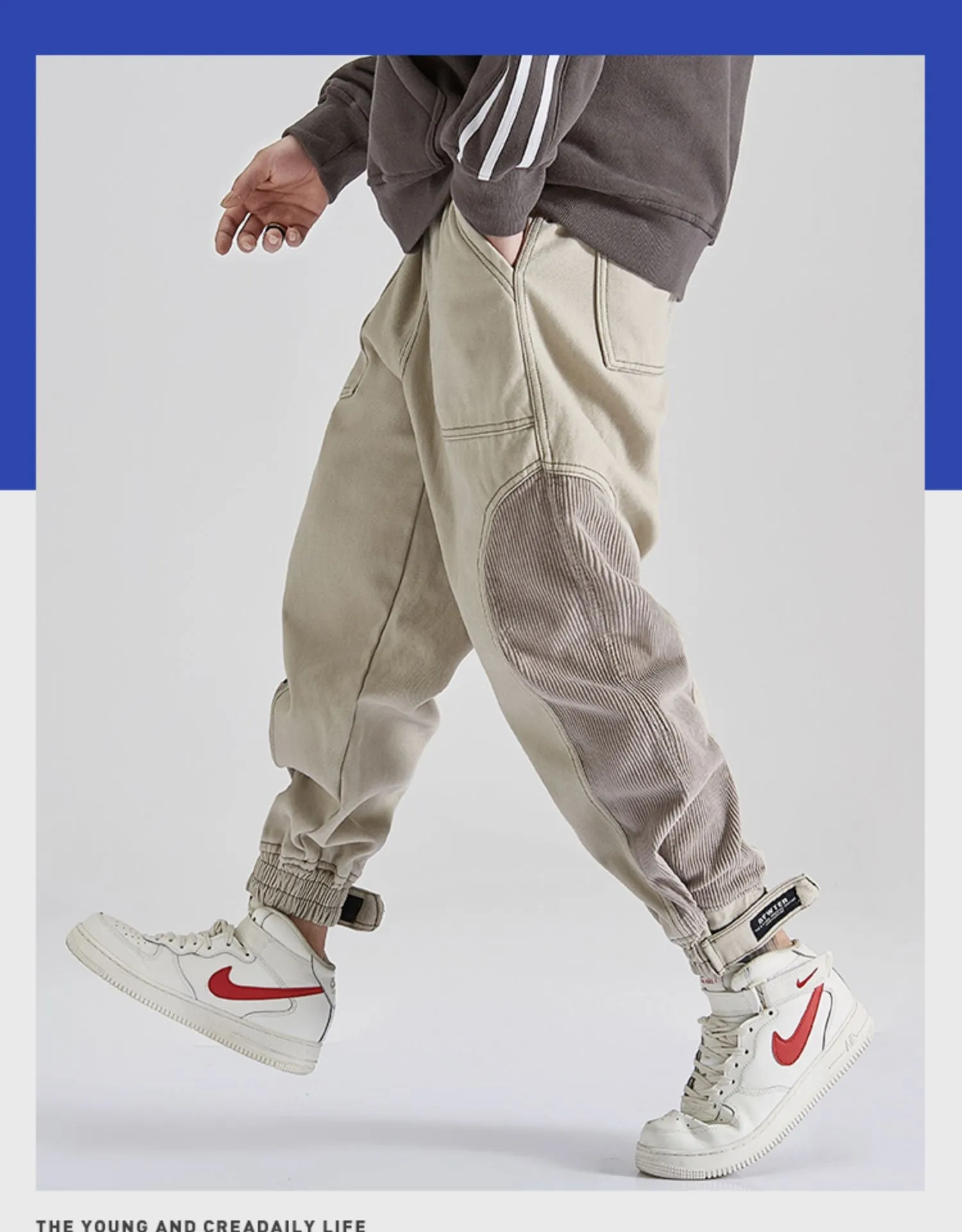 AYW-TER Dual Patchwork Cuffed Joggers