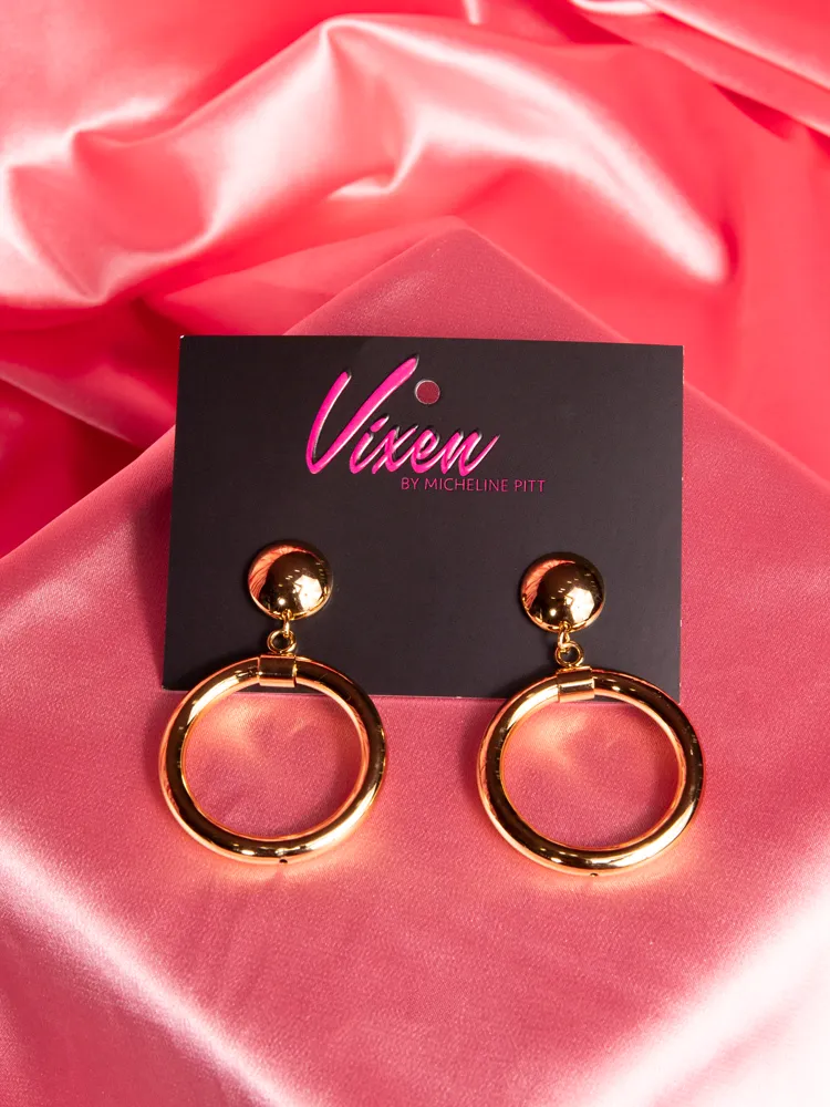 Bad Girl Hoop Earrings in Gold