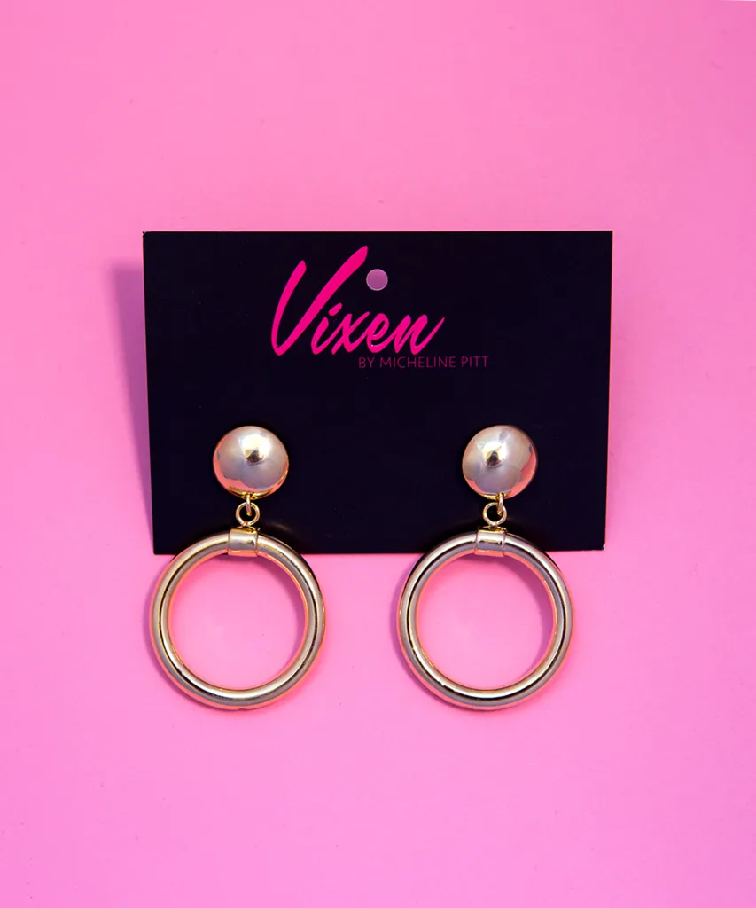 Bad Girl Hoop Earrings in Gold