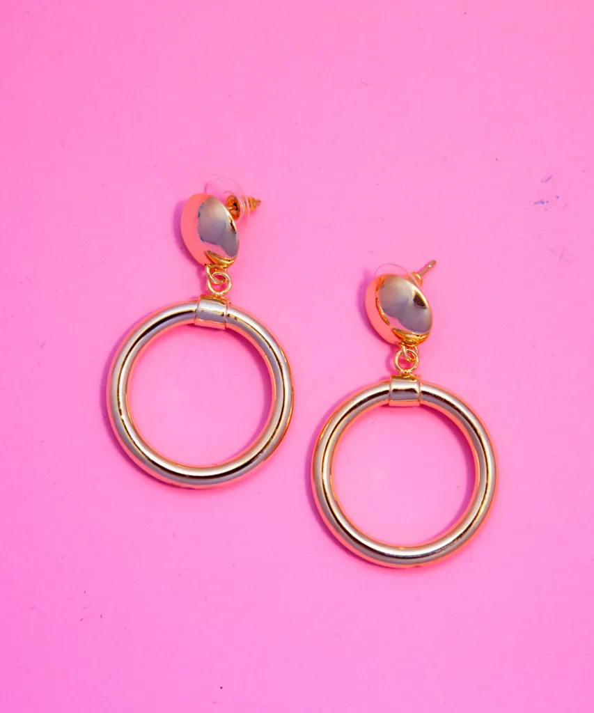 Bad Girl Hoop Earrings in Gold