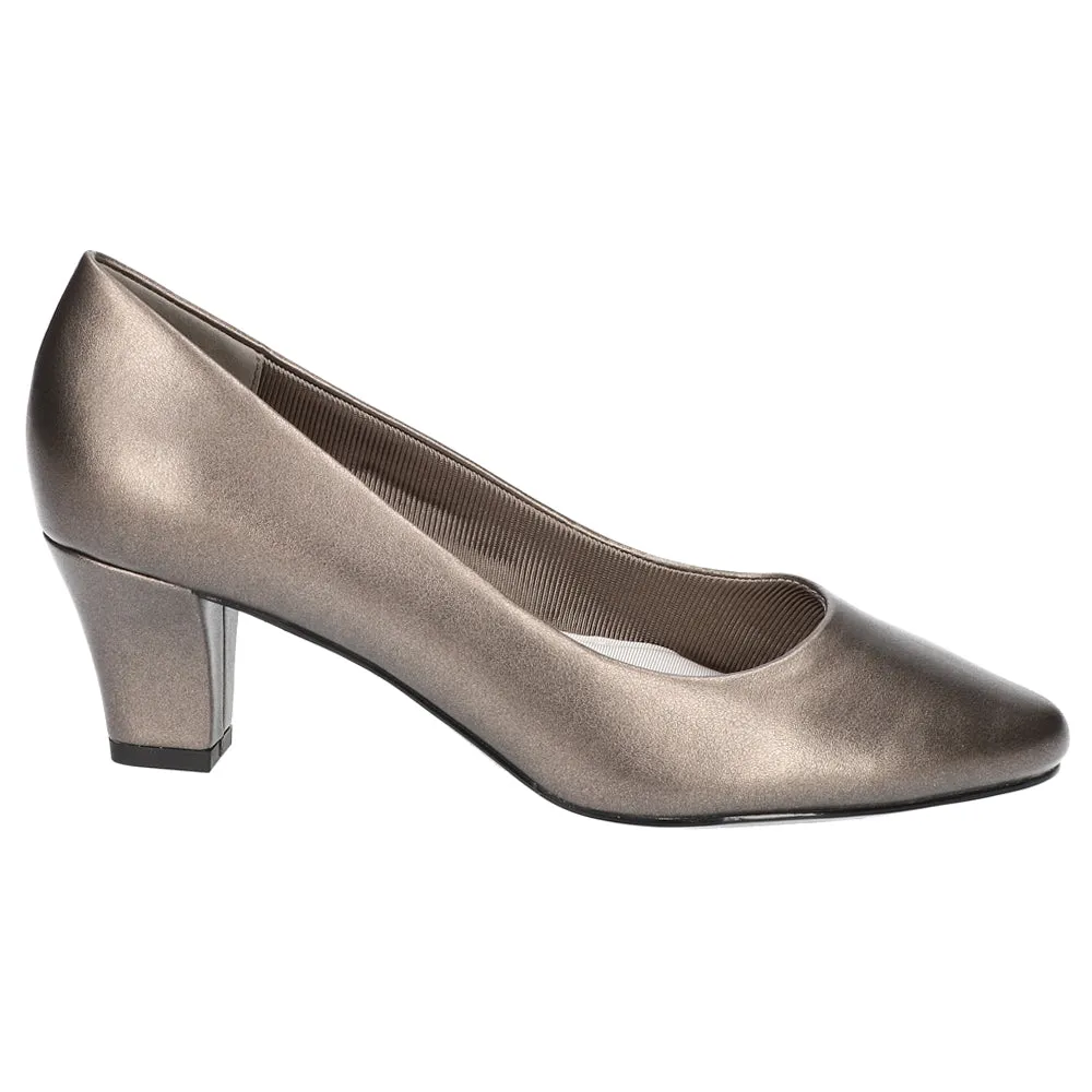 Ballari Metallic Block Heel Pumps