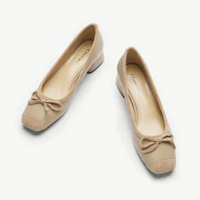 Ballet Block Heel (Nina) Camel