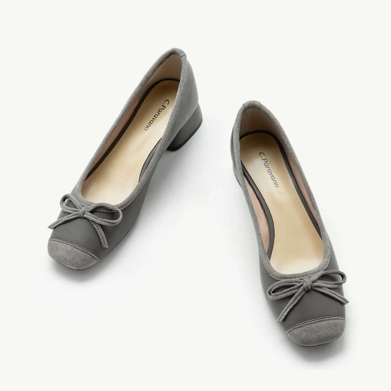 Ballet Block Heel (Nina) Grey