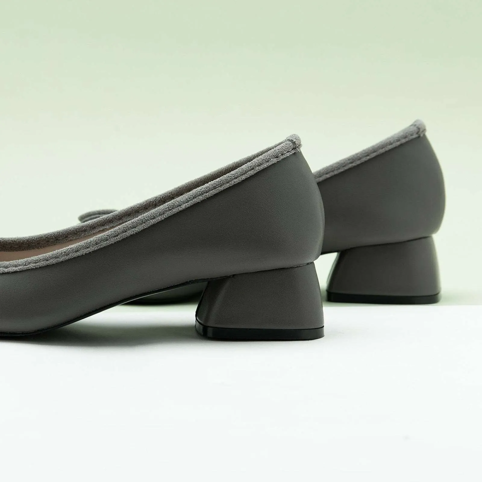 Ballet Block Heel (Nina) Grey