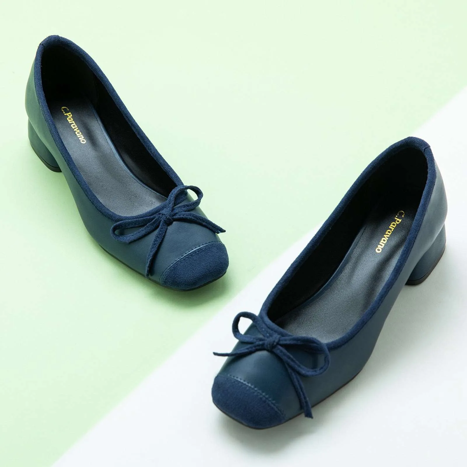 Ballet Block Heel (Nina) Navy