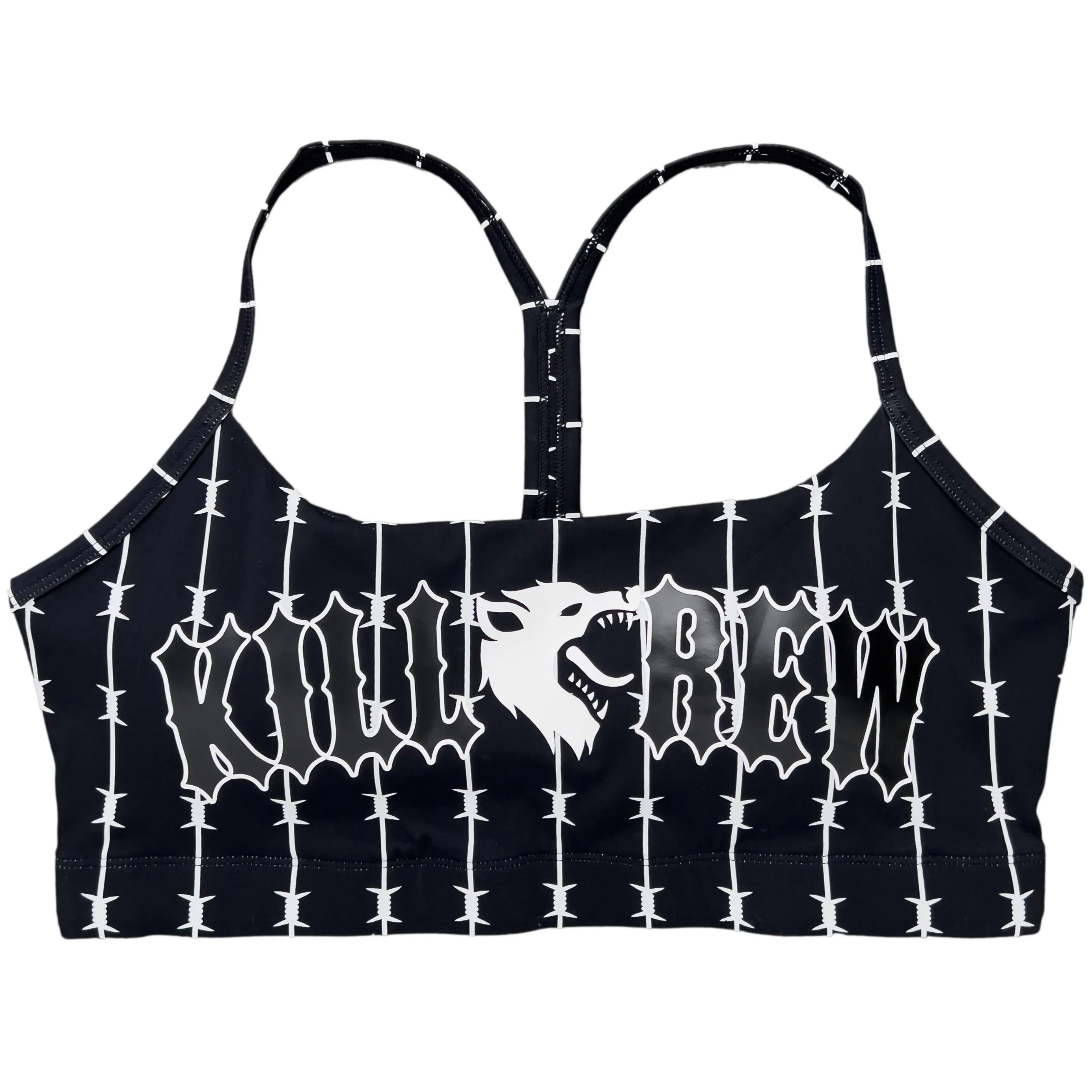 BARBWIRE SPORTS BRA - BLACK / WHITE