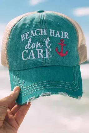 Beach Hair Don't Care Trucker Hat with Anchor