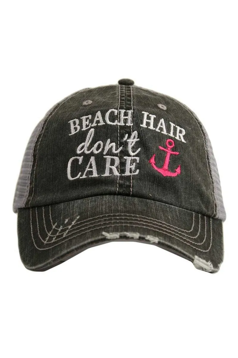 Beach Hair Don't Care Trucker Hat with Anchor