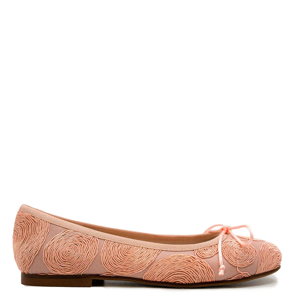 Beberlis Salmon Embroidered Ballet Flat