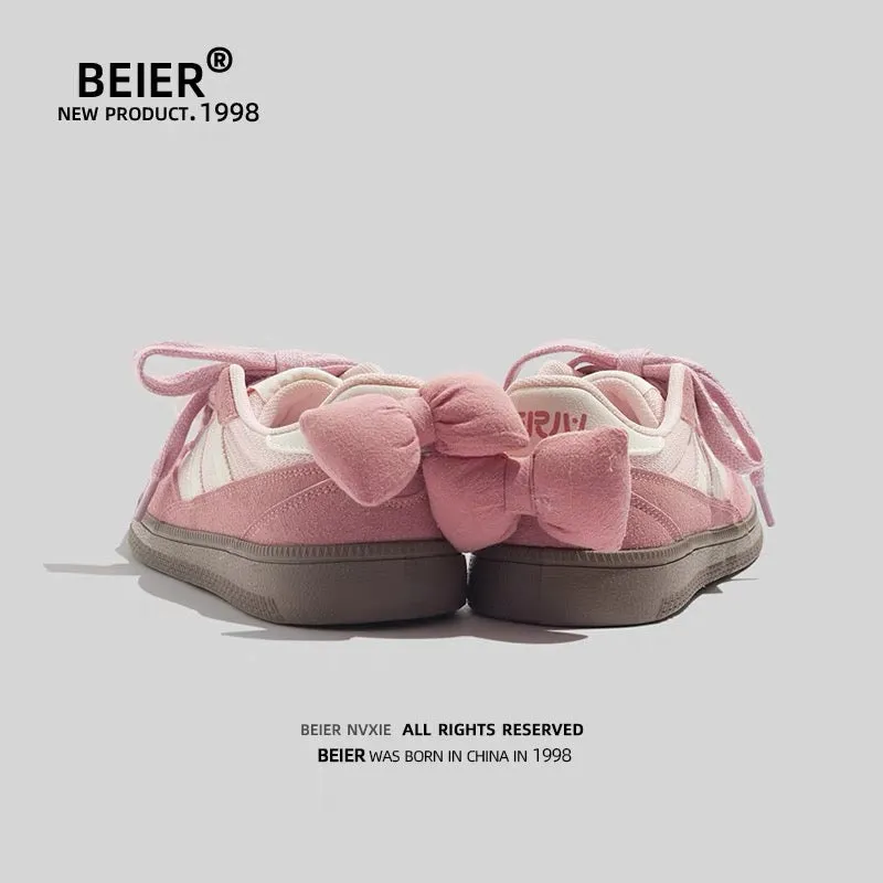 BEIER Dexun shoes women's 2024 new summer niche explosive original bow shoes versatile casual sneakers