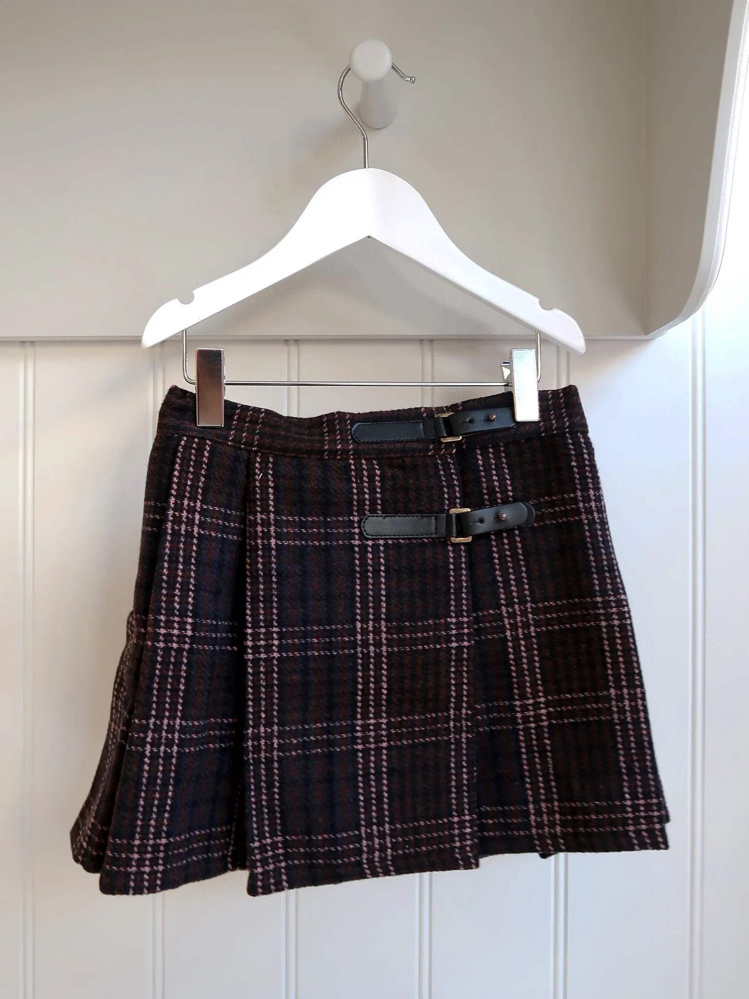 Beige Check Zola Girl Kilt Skirt