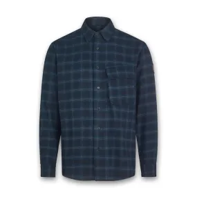 Belstaff Navy Charcoal Scale Check Shirt.