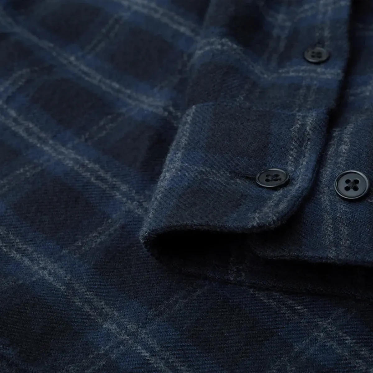 Belstaff Navy Charcoal Scale Check Shirt.