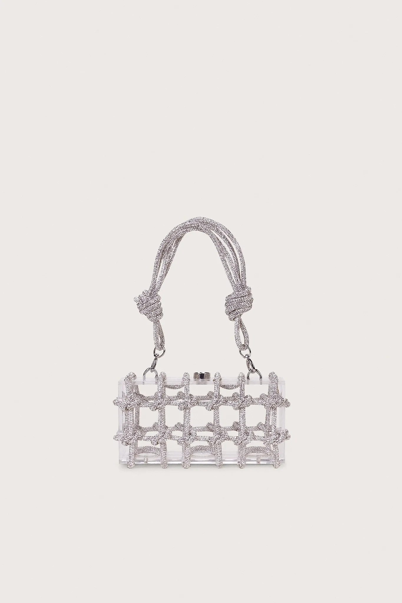 BESS RHINESTONE SHOULDER BAG - CLEAR