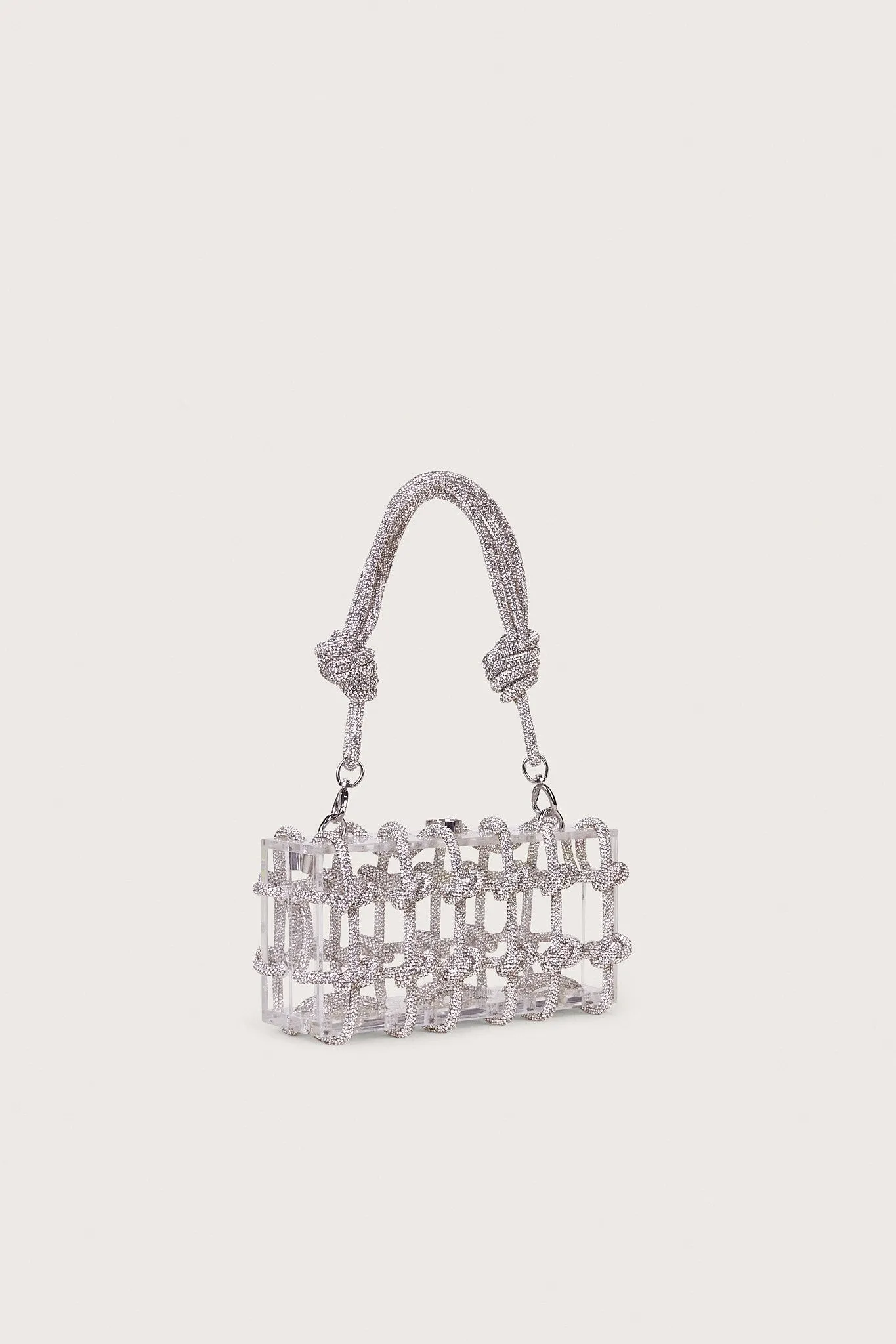 BESS RHINESTONE SHOULDER BAG - CLEAR