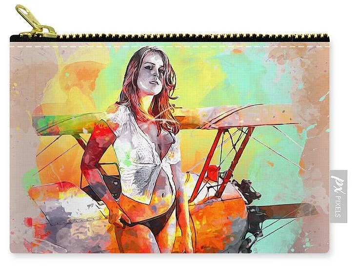 Biplane Girl - Carry-All Pouch