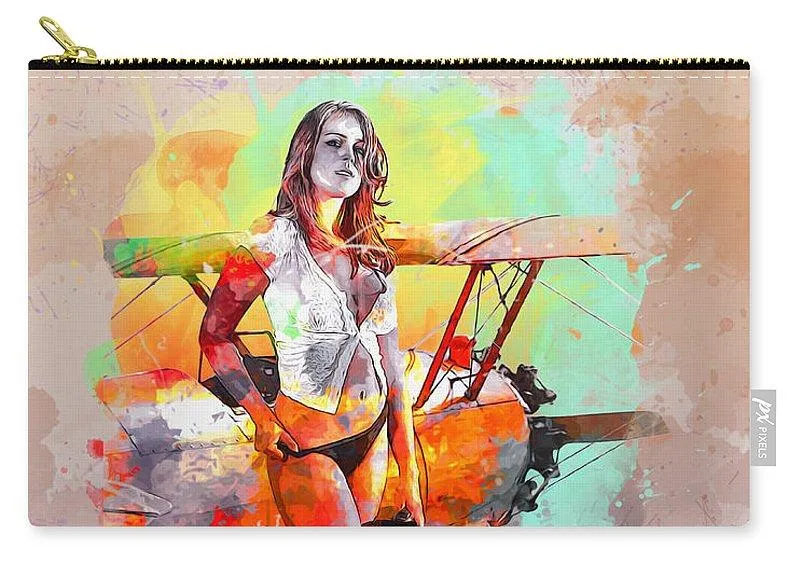 Biplane Girl - Carry-All Pouch