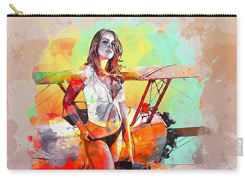 Biplane Girl - Carry-All Pouch