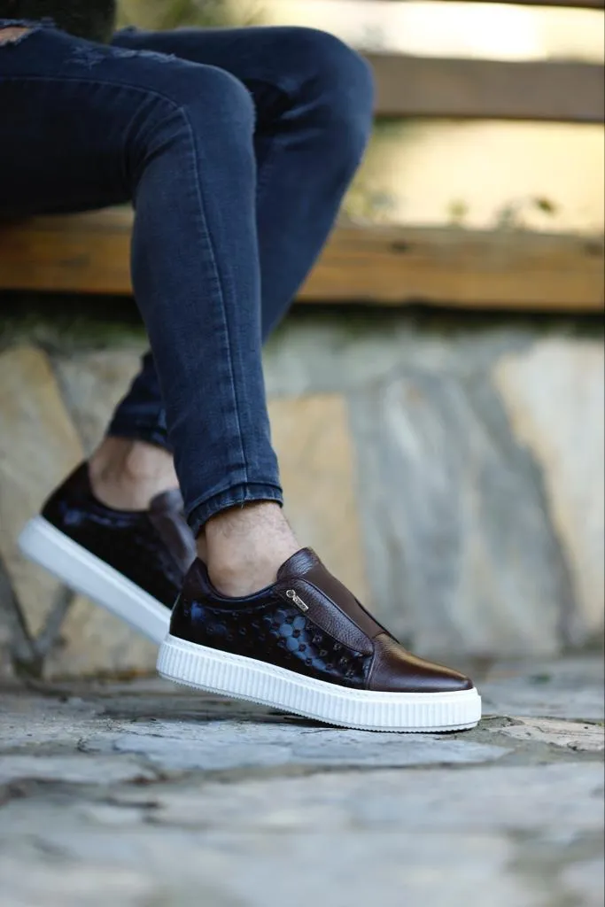 Black & Brown Smart Casual Sneakers