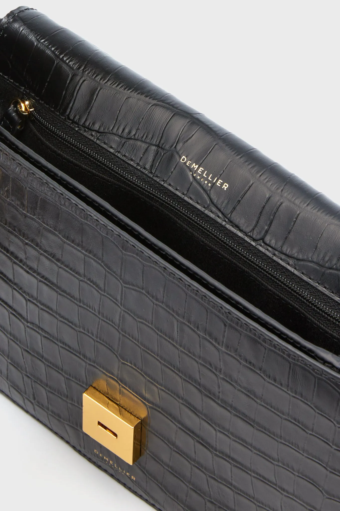 Black Croc Effect Vancouver Bag