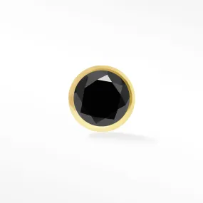 Black Diamond Stud Earrings in 14k Yellow Gold with 2.5mm Bezel-set Diamonds