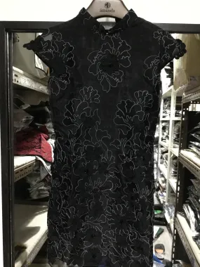 Black Embroidery Cheongsam Kid