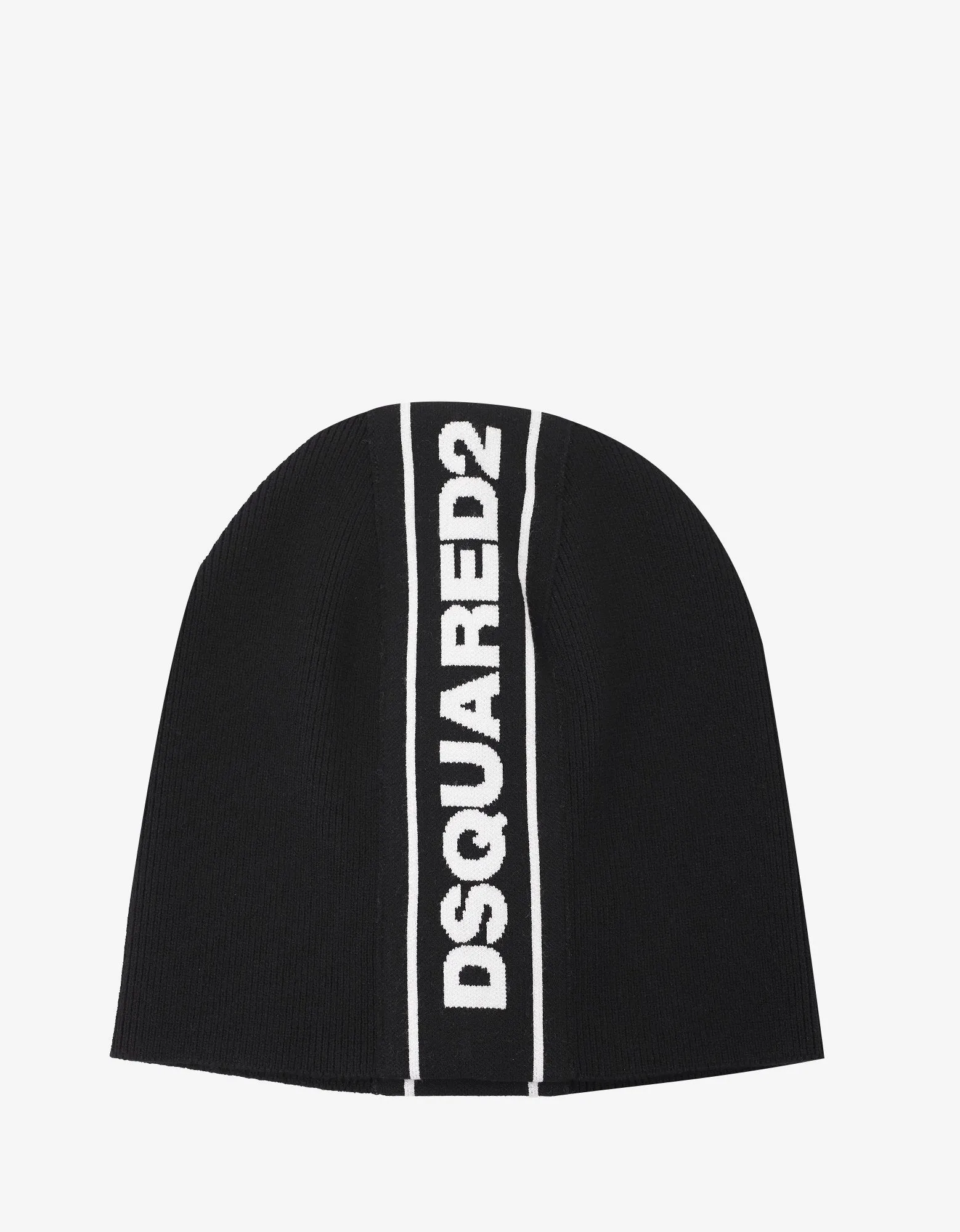 Black Logo Trim Beanie Hat