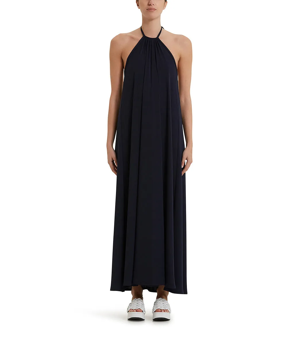 Black midi-length dress