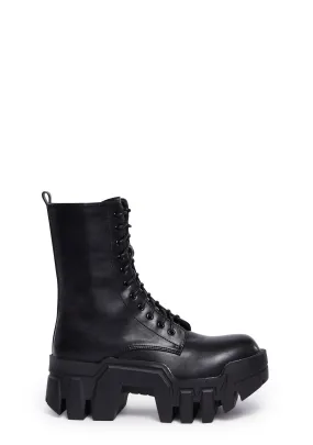 Black Platform Boots - Olympia