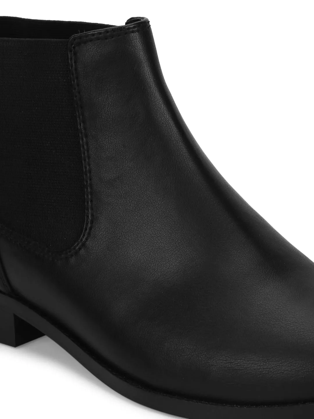 Black PU Chelsea Ankle Boots