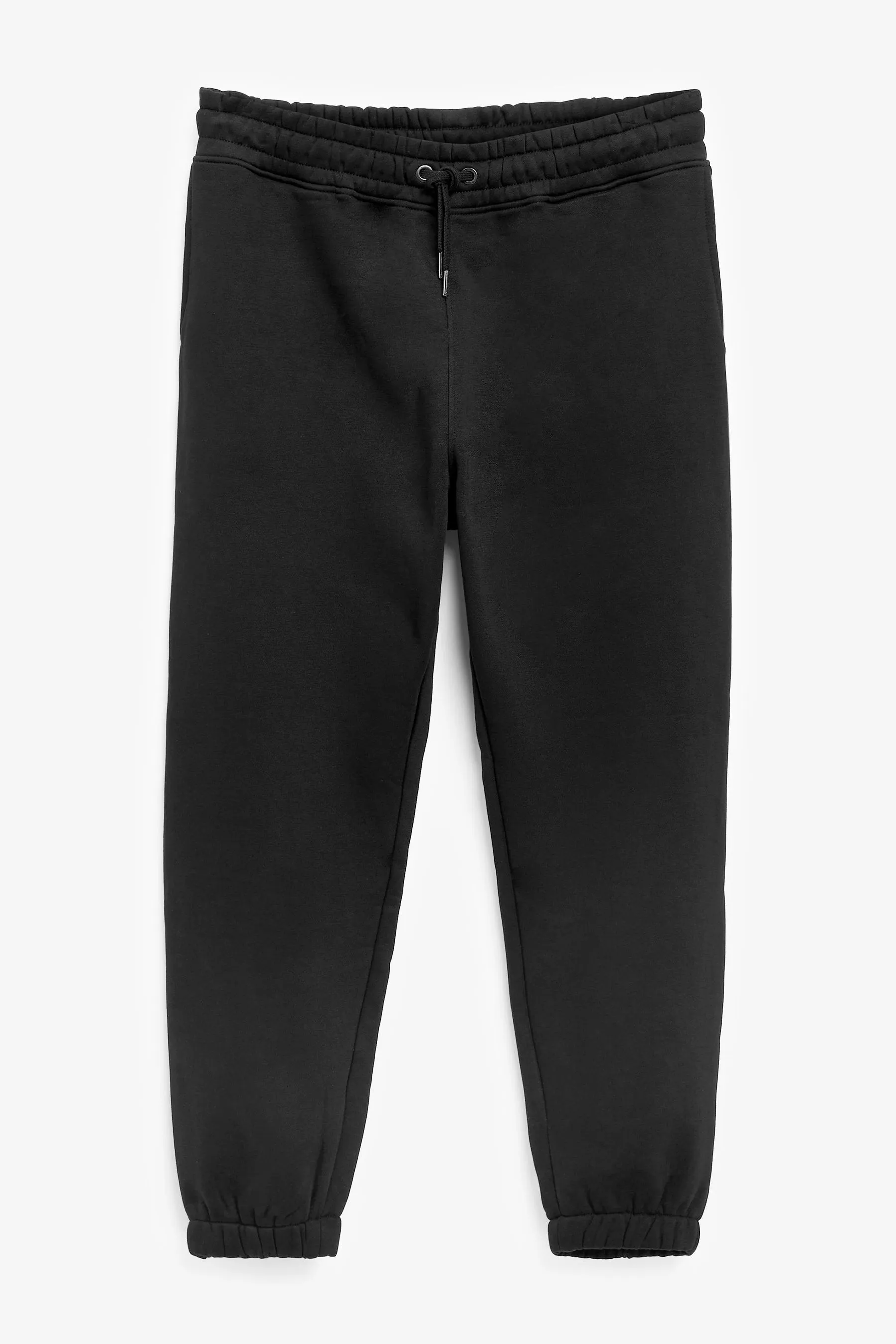 Black Relaxed Fit Cotton Blend Cuffed Joggers