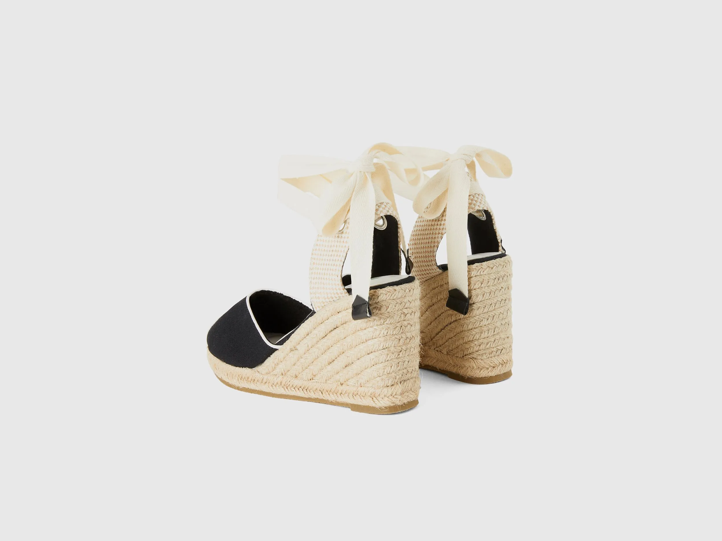 Black Rope Wedges in Black by Benetton