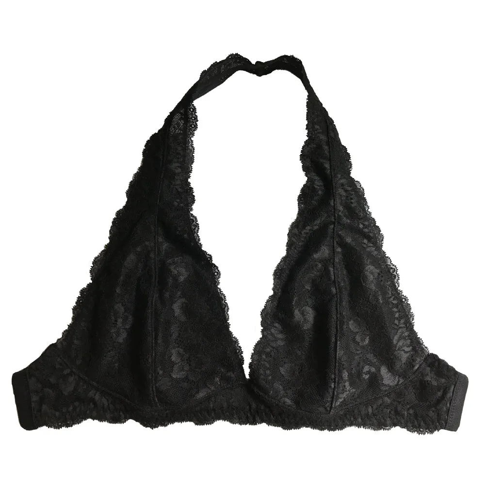 Black Wireless Lace Bralette by Bettina