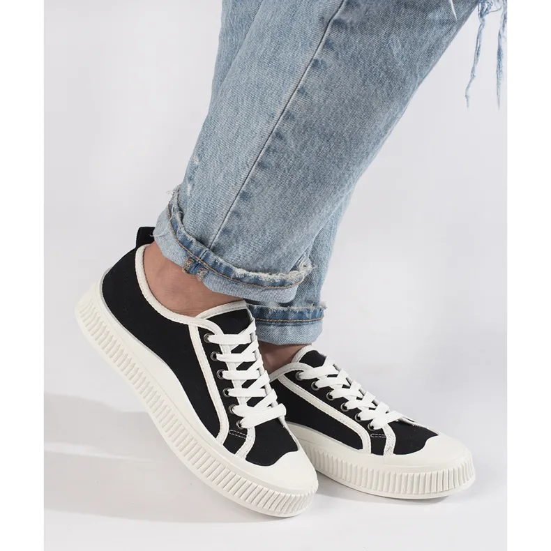 Black women's platform sneakers