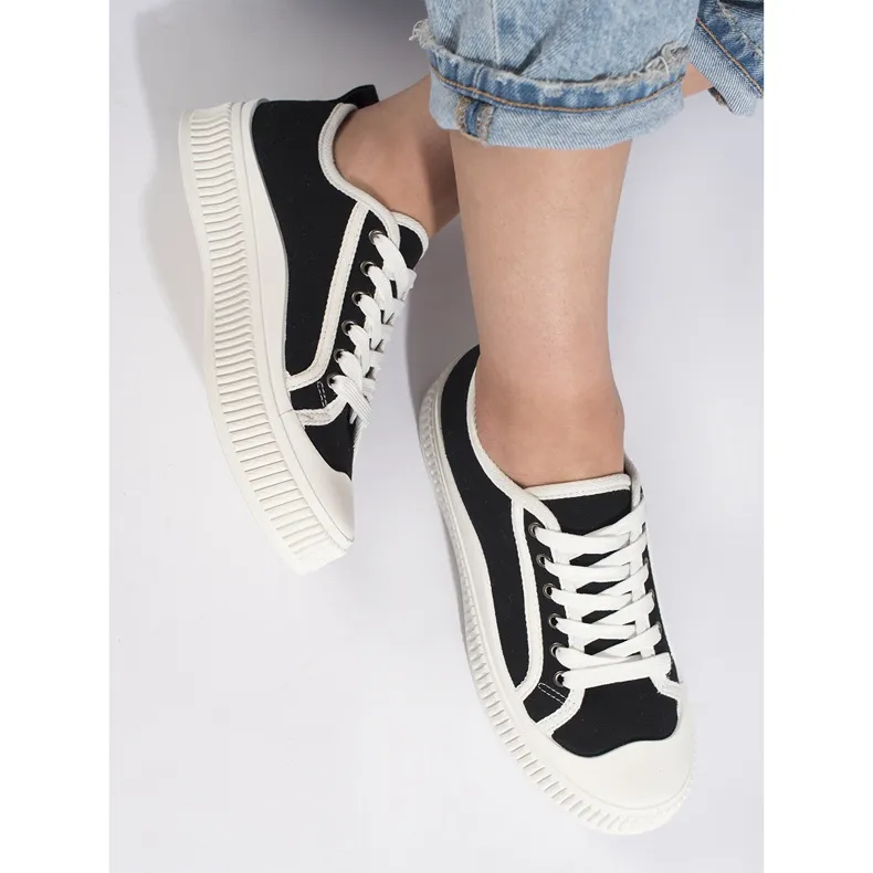 Black women's platform sneakers