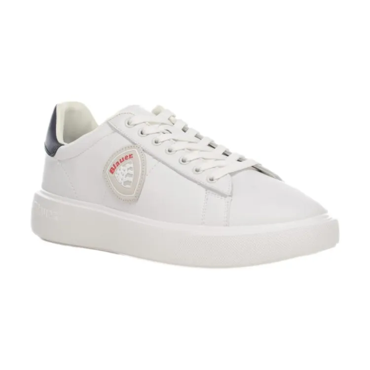 Men's White Lace-up Blauer S4BUCK02 Sneakers