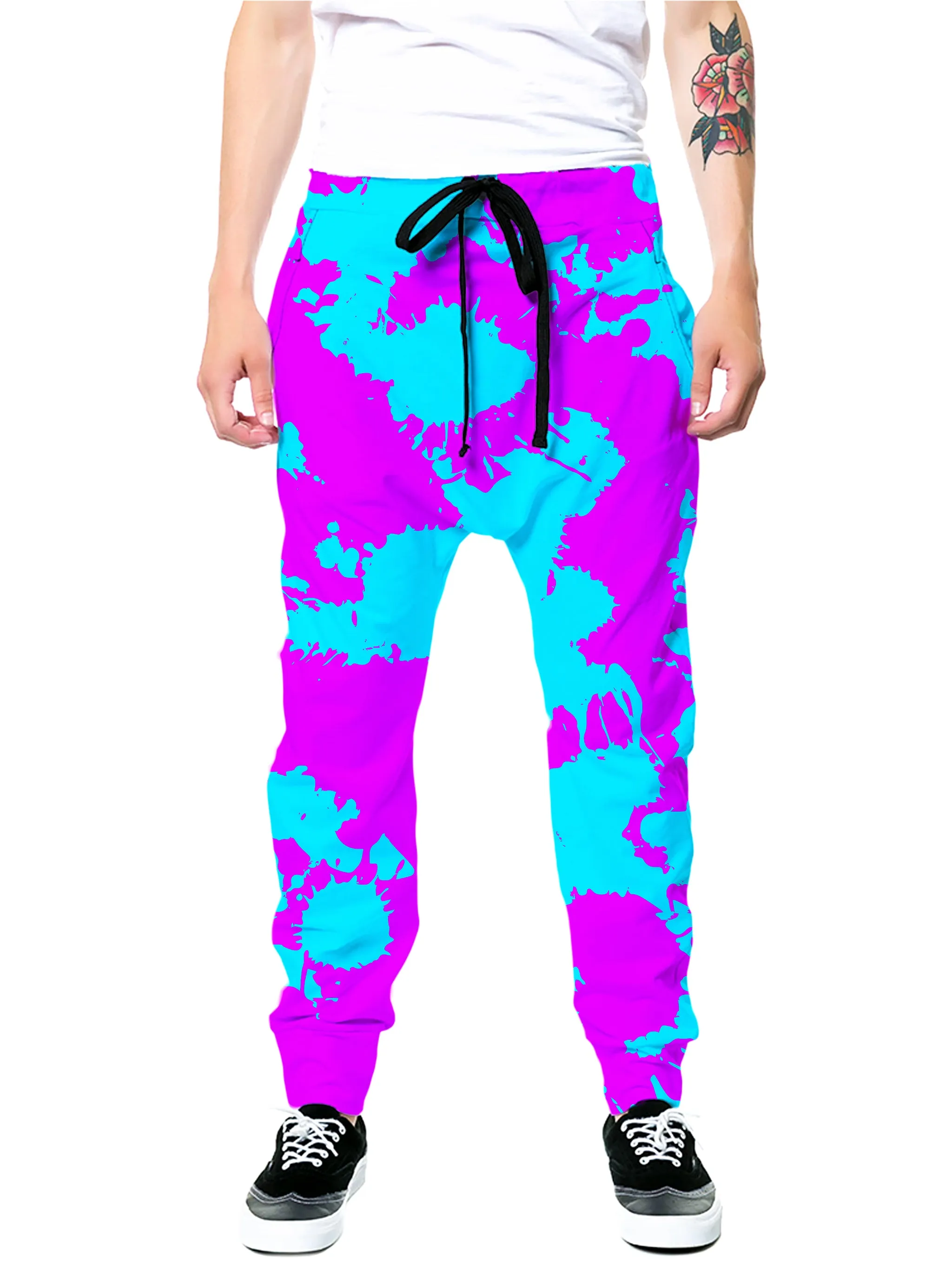 Blue and Purple Paint Splatter Joggers