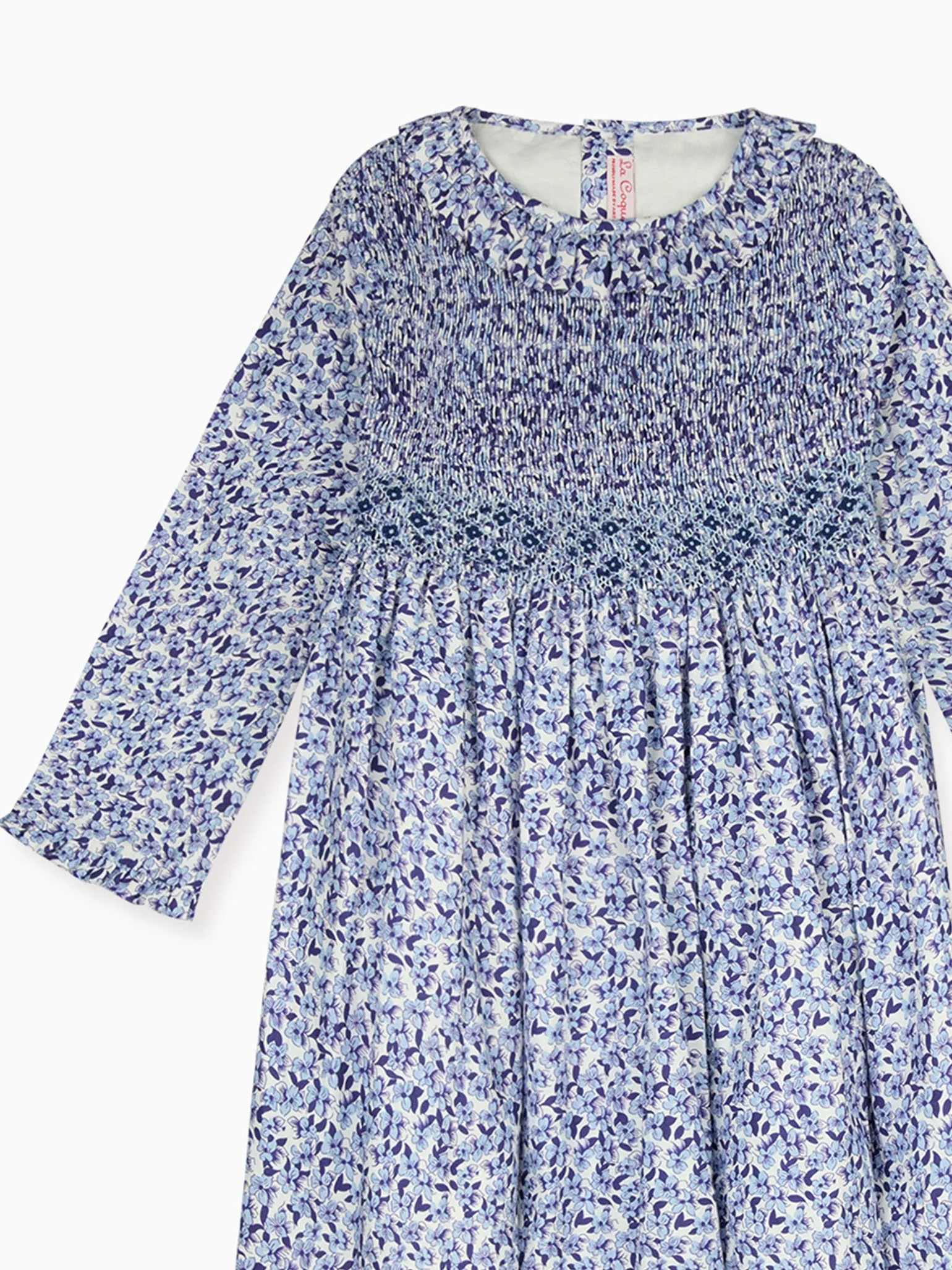 Blue Floral Manzanilla Girl Hand-Smocked Dress