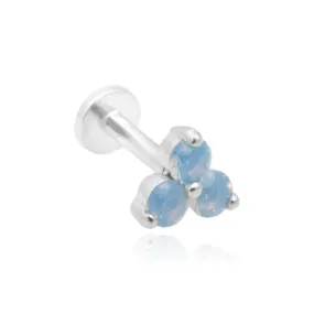 Blue Opal Cluster Stud Earring