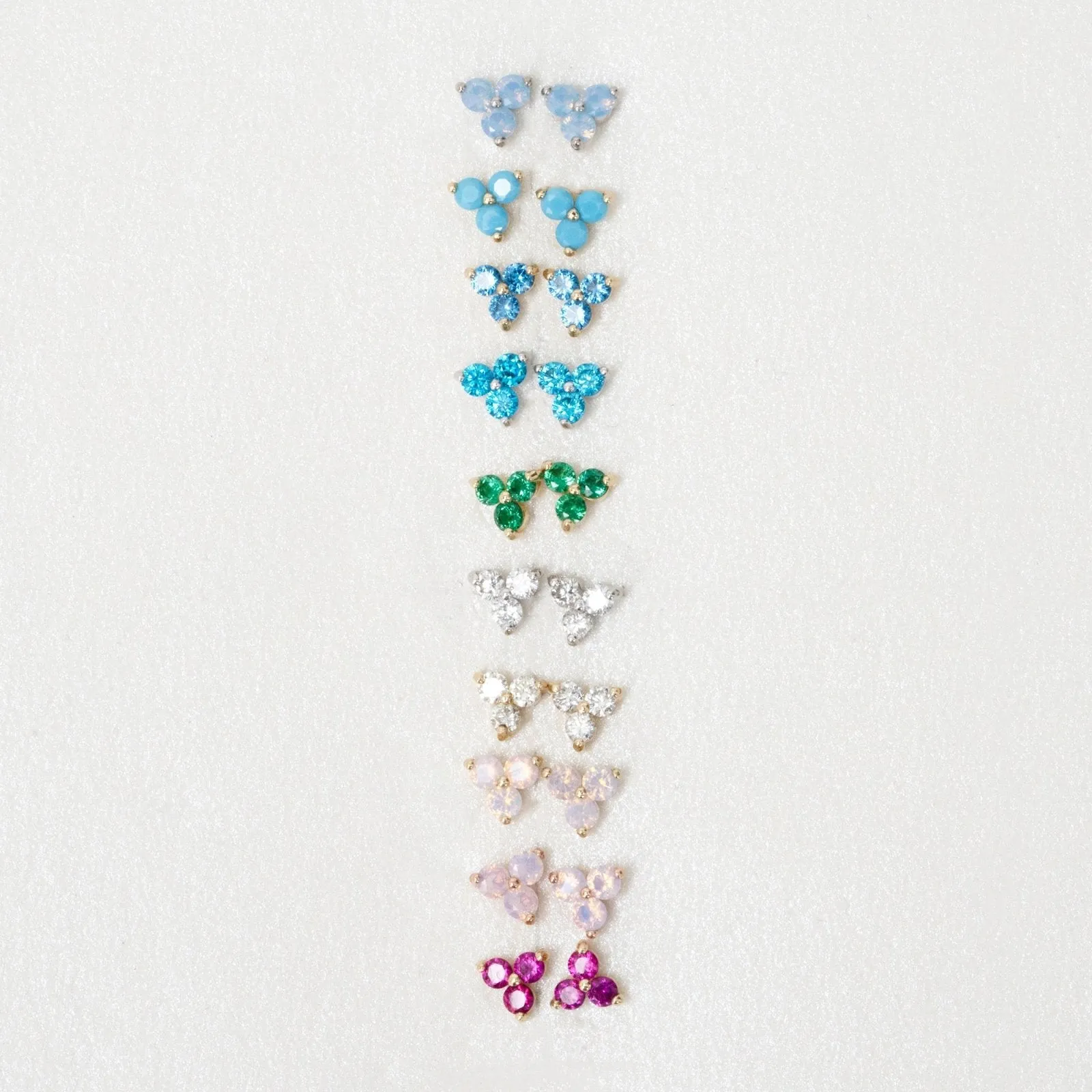 Blue Opal Cluster Stud Earring